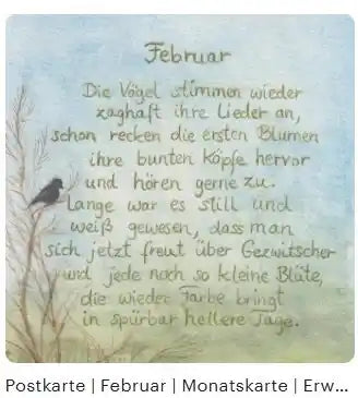Monatspostkarte Februar von Christiane Cousquer – Detailausschnitt Krokusse, PKWI304