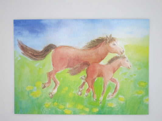 Pferd und Fohlen - Postkarte - Waldorf - Art. Nr.PKSO200