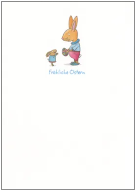 Postkarte Fröhliche Ostern mit Hasen und Osterei – PKGR93
