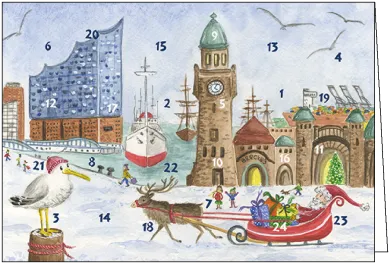 Adventskalenderkarte Hamburg - Art.Nr AK37