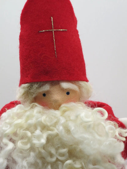 Heiliger Sankt Nikolaus Blumenkind Nahaufnahme, Mitra mit goldenem Kreuz, Art. WI49
