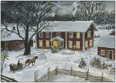 Hof im Winter - Postkarte  - Waldorf Art.Nr.PKWI293