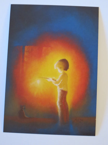 Kind mit Laterne - Postkarte -  Waldorf Art.Nr.PKHE67