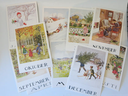 Monatskarten Set Elsa Beskow - 12 Postkarten Art.PKS9