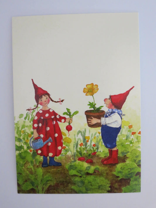Pippa und Pelle im Garten - Postkarte -Art PKSO289