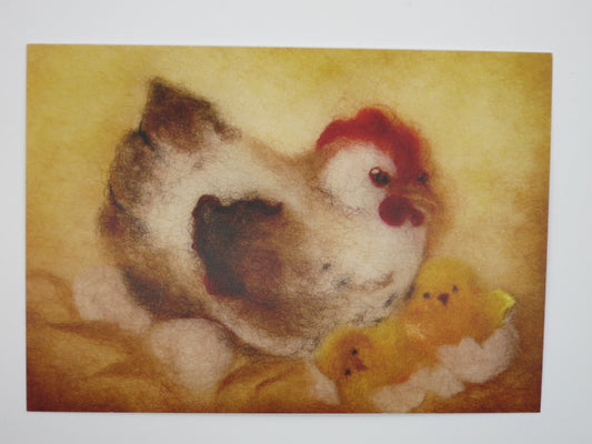 Brütende Henne -  Postkarte At PKFR206