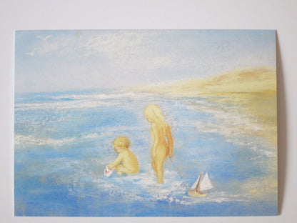 Postkarte Im Meer Marjan van Zeyl, Nahaufnahme der gedruckten Karte