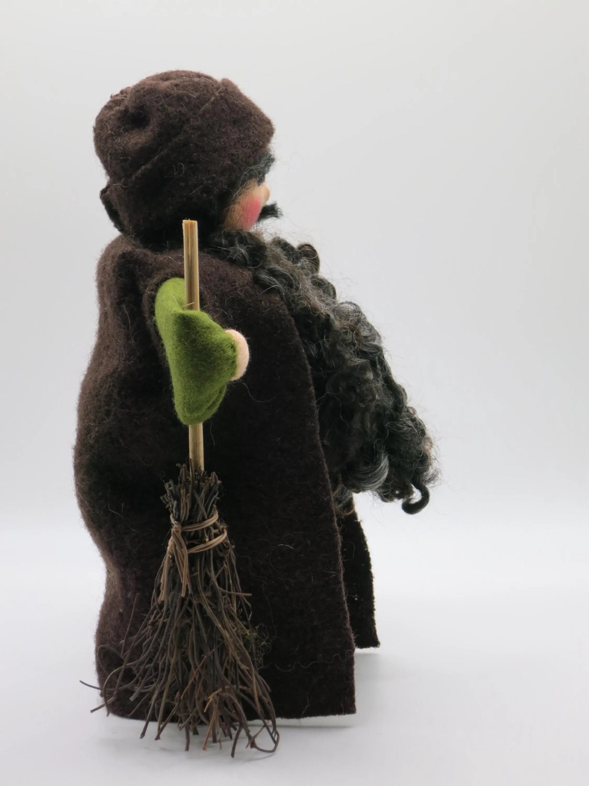 Knecht Ruprecht Blumenkind Seitenansicht mit Jutesack, Waldorf Jahreszeitentisch Art. WI48