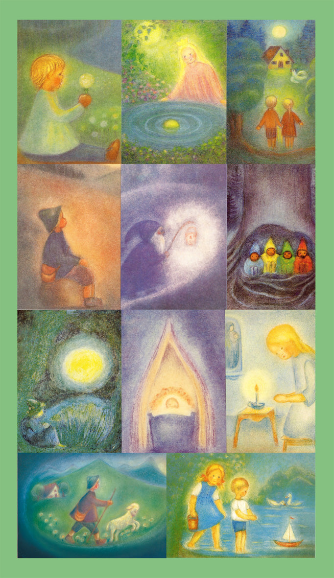 Kinder-Kunstkartenset von Ruth Elsaesser: 11 Postkarten mit stillen, maerchenhaften Motiven, Waldorf Jahreszeitentisch