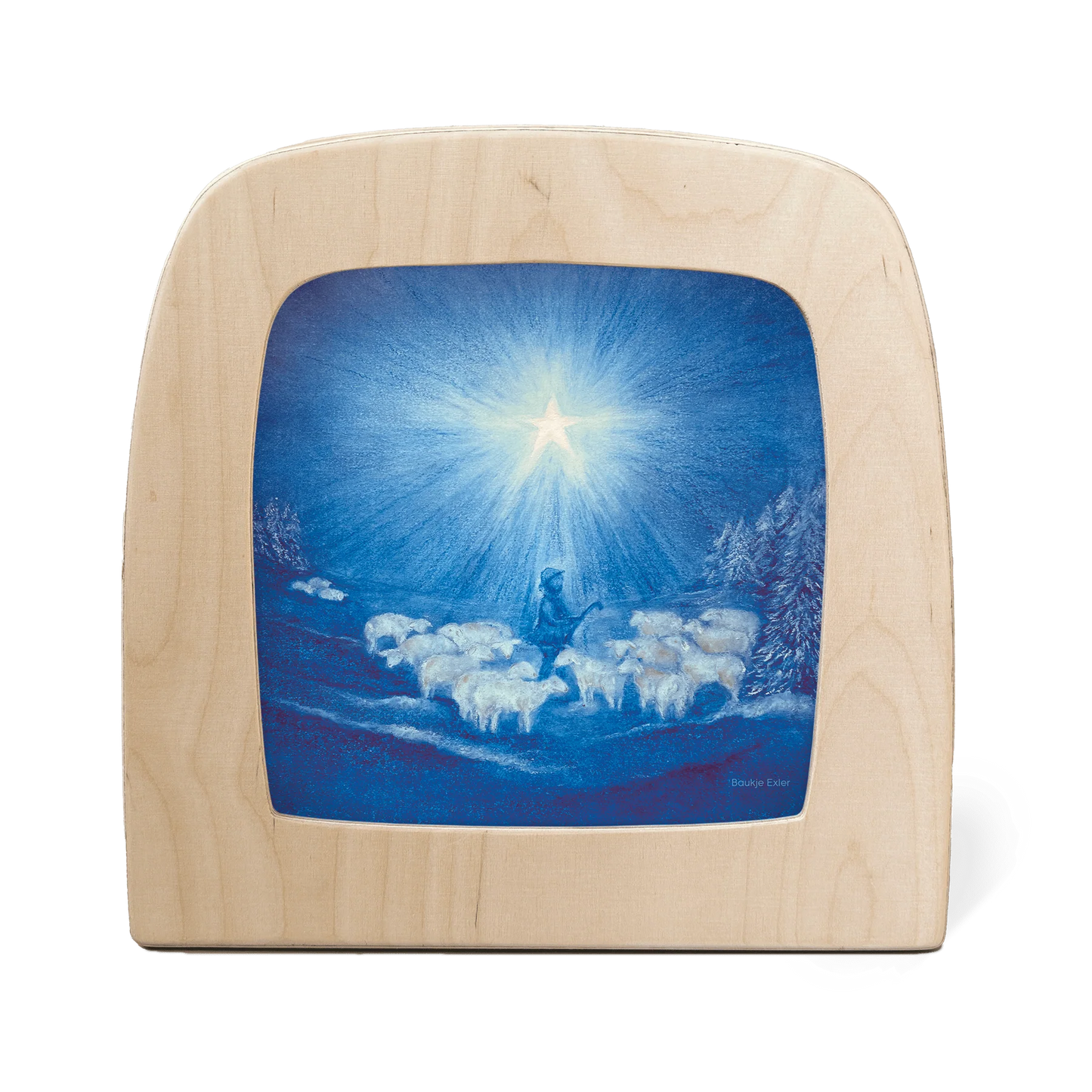 Leitstern Toverlux Motiv MO172: Hirte mit Schafherde in Winternacht, Baukje Exler – für die Magische Lampe und den Jahreszeitentisch