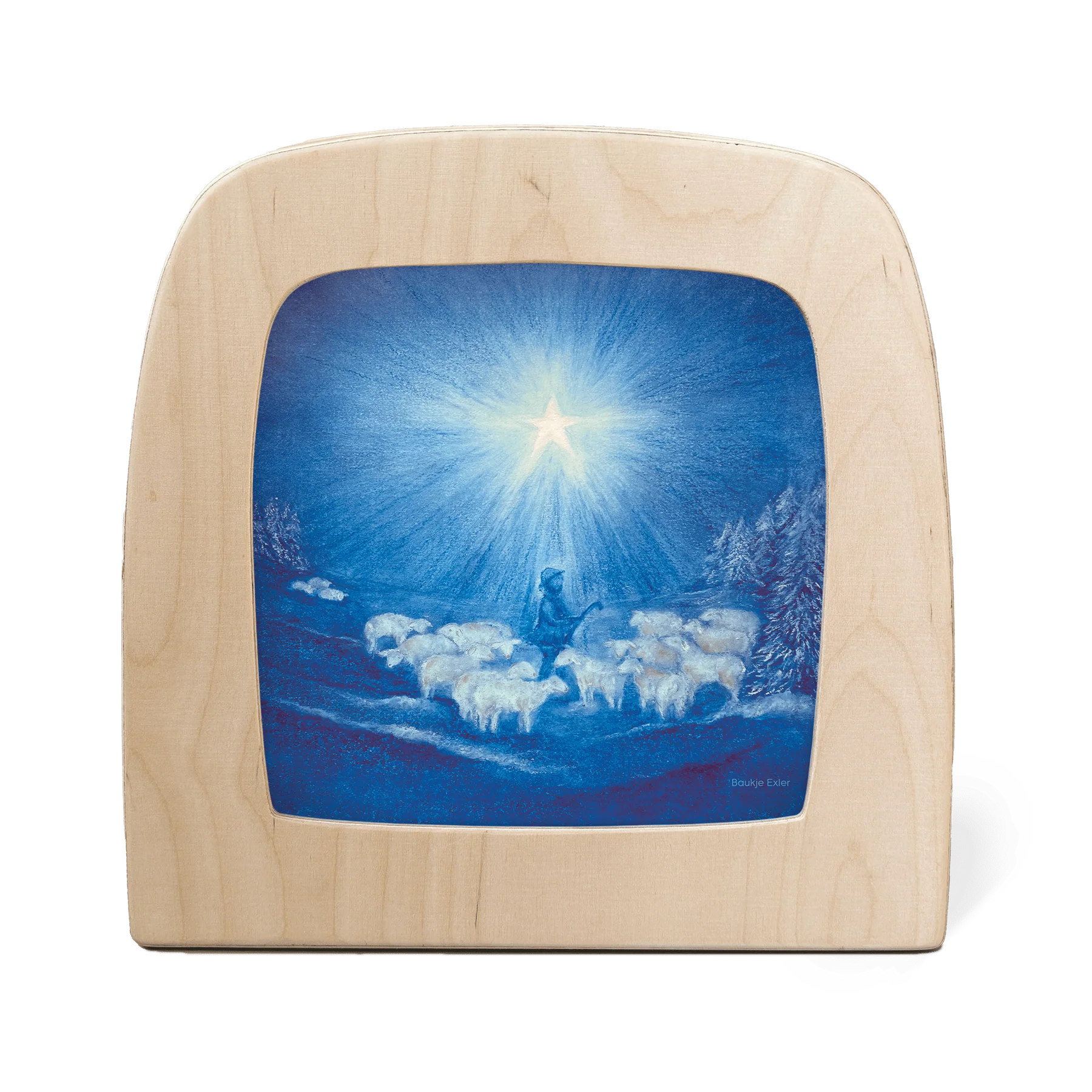 Leitstern Toverlux Motiv MO172: Hirte mit Schafherde in Winternacht, Baukje Exler – für die Magische Lampe und den Jahreszeitentisch