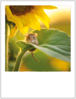 Maus auf Sonnenblume -  Postkarte  Art.Nr. PKGR159
