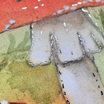 Monatspostkarte Oktober PKHE179: Detailaufnahme der Glitzerakzente, Aquarell von Inga Berkenstraeter