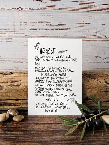 Herbstpostkarte mit Spruch von Edition Gute Geister