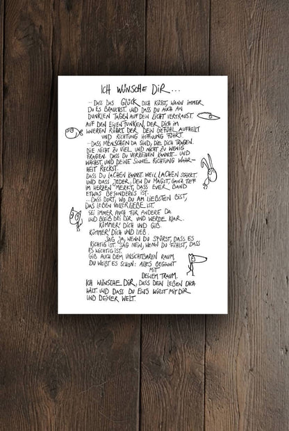 Postkarte Ich wünsche Dir, Grußkarte von Edition Gute Geister