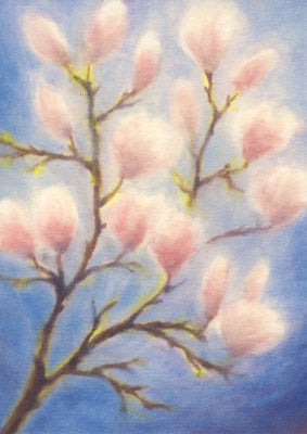 Postkarte Magnolien von Erika Hoffmann: Magnolienzweig in Pastell