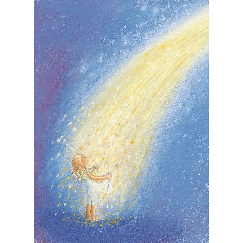 Postkarte Sterntaler Märchenpostkarte Goldregen, illustriert von Marjan van Zeyl