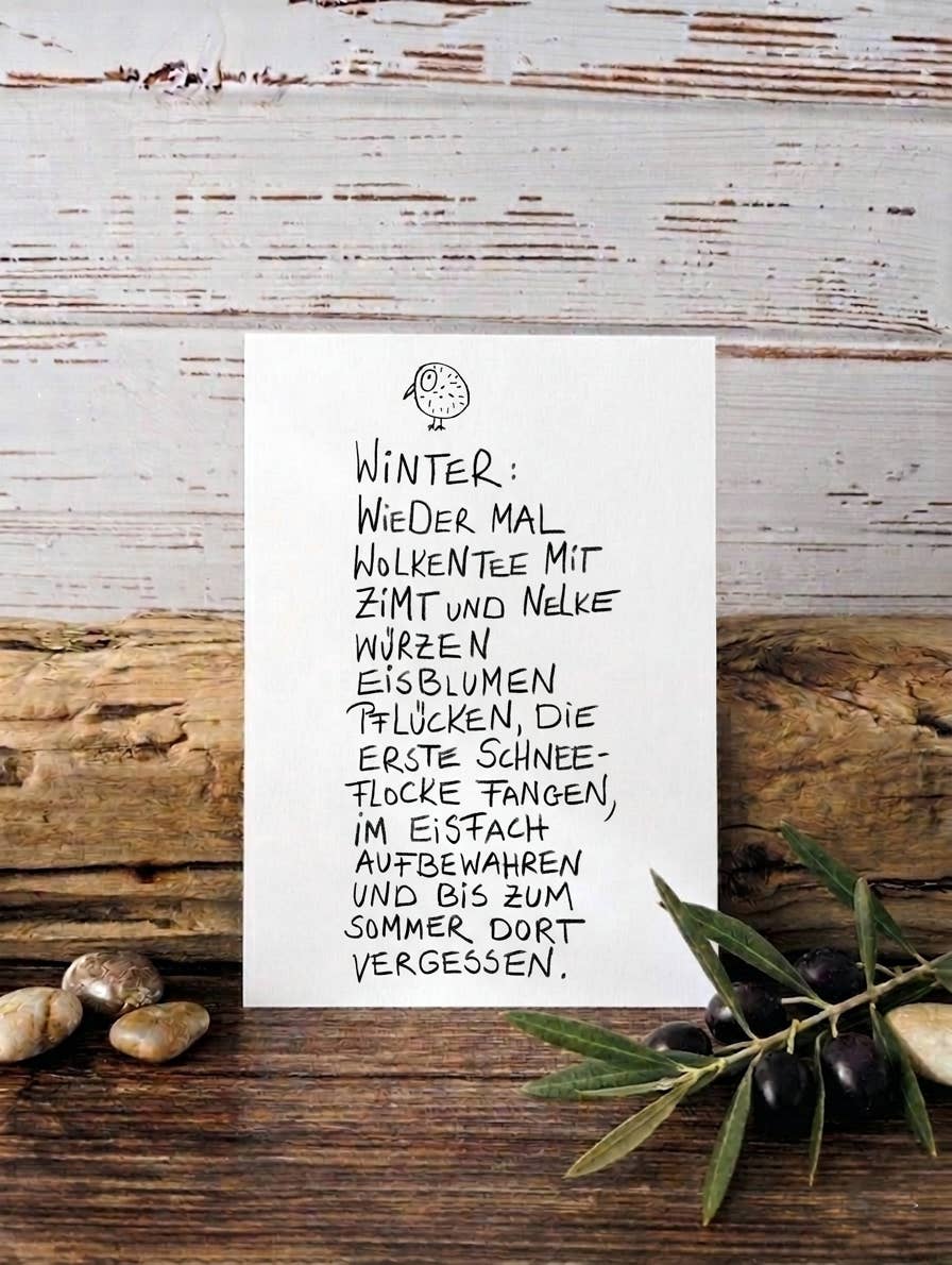 Postkarte Winter mit Winterspruch von Edition Gute Geister