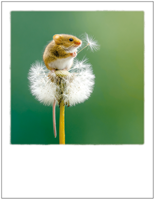 Maus auf Pusteblume -  Postkarte  Art.Nr. PKGR160