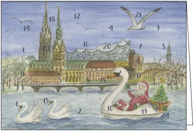 Adventskalenderkarte Hamburger Rathaus - Art.Nr AK46