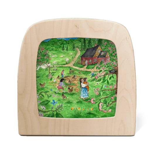 Rotes Haus im Frühling - Motiv für die Toverlux Lampe - MO84