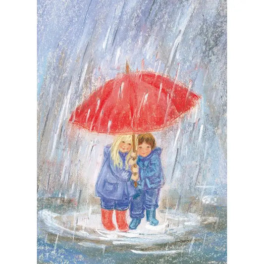Unterm Regenschirm -  Postkarte  Art.Nr.PKHE49