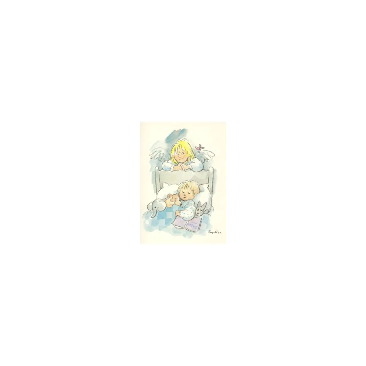 Waldorf Postkarte Schutzengel von Angelica Serrano-Punell, zweite Bildansicht