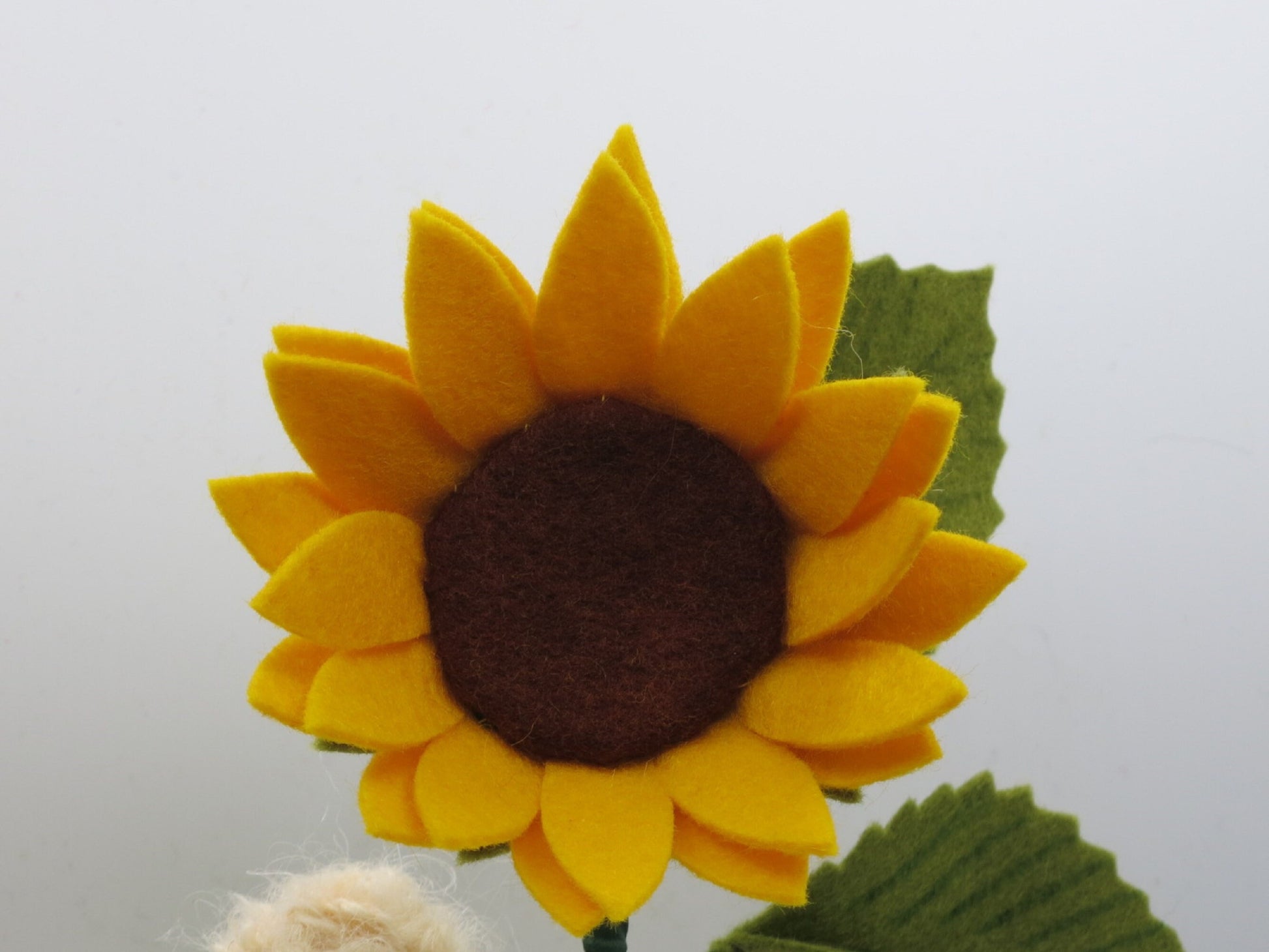 Detailaufnahme der großen Sonnenblumenblüte mit gelben Strahlenblüten.