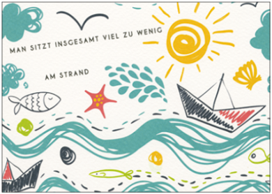 Man sitzt insgesammt vie zu wenig am Strand -  Postkarte  Art.Nr. PKGR164