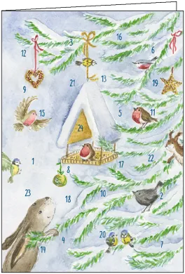 Adventskalenderkarte Waldtiere - Art.Nr AK41