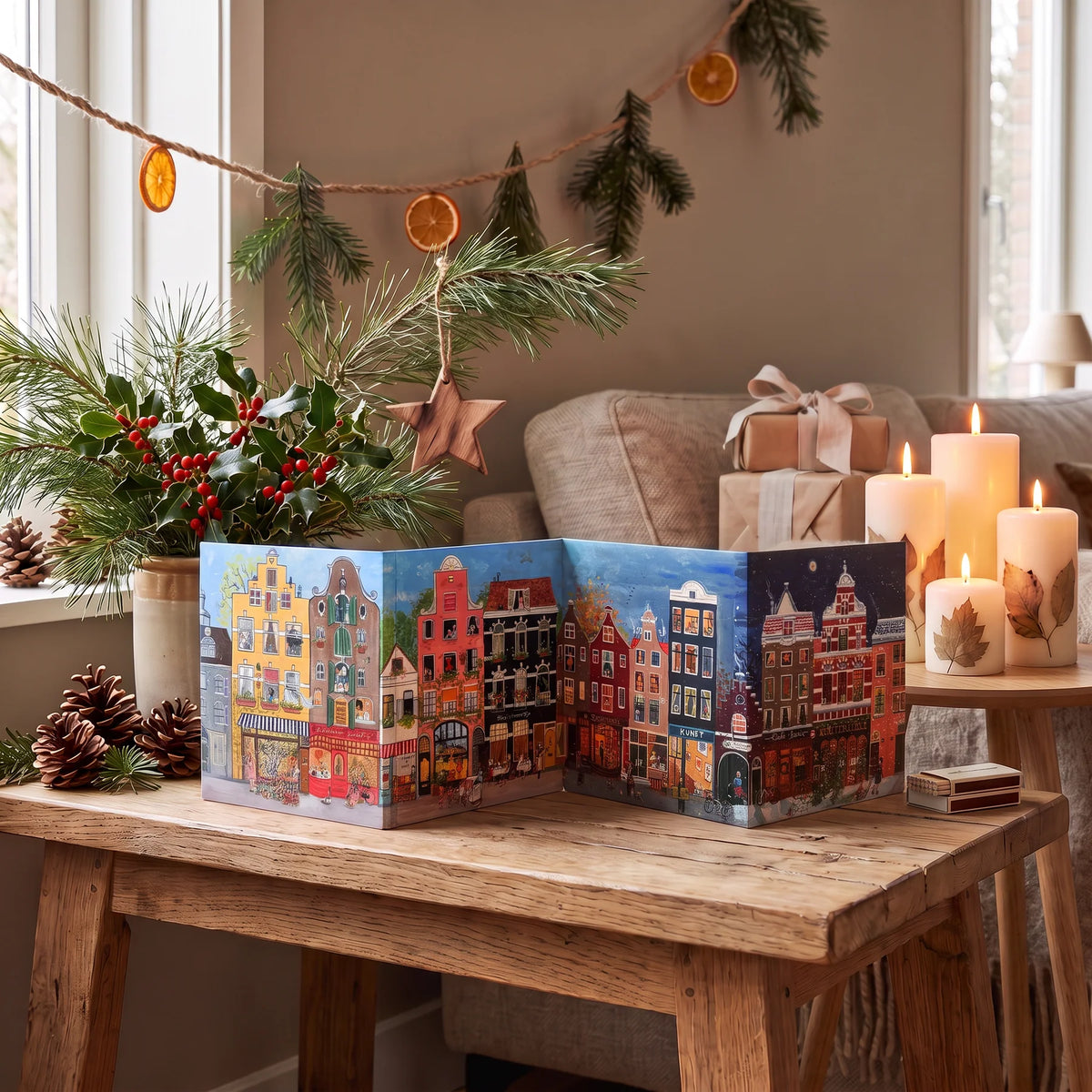 Toverlux Adventskalender, Häuserreihe, von Gwens Illustrationen