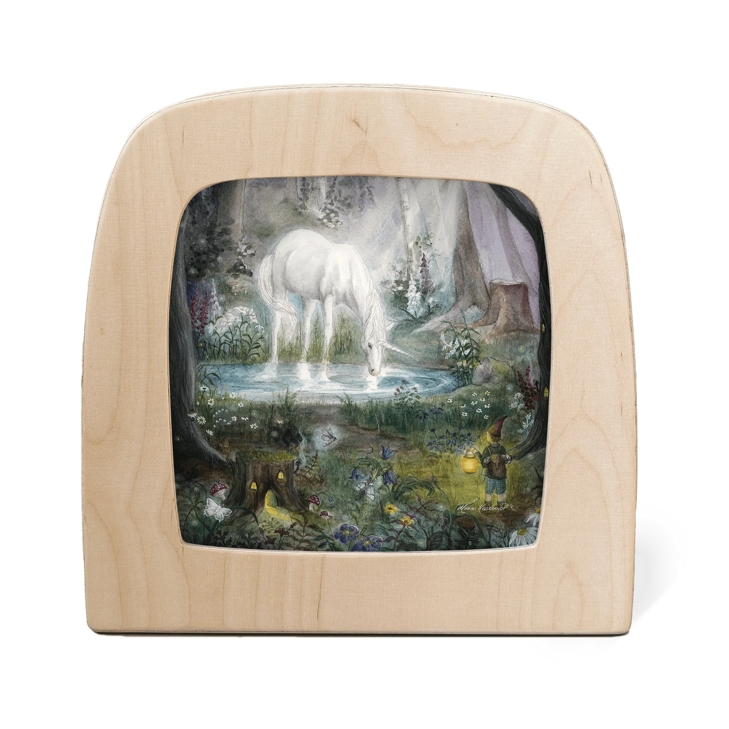 Toverlux Motiv Verzauberter Wald – Silhouette mit Einhorn, Zwergen,im Wald, Mhairi Hellbrandt