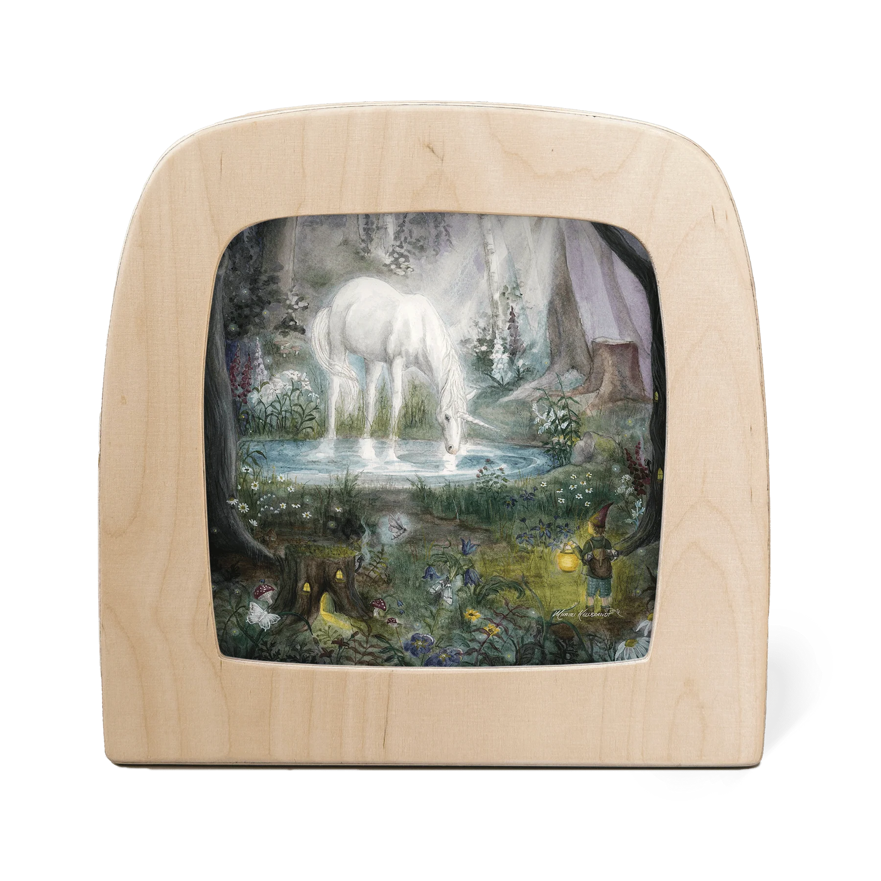Toverlux Motiv Verzauberter Wald – Silhouette mit Einhorn, Zwergen,im Wald, Mhairi Hellbrandt