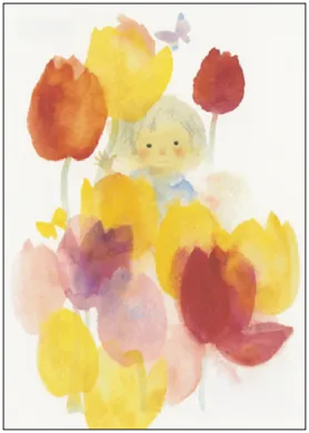 Tulpen mit Kind - Postkarte - Waldorf  Art.Nr.PKFR172