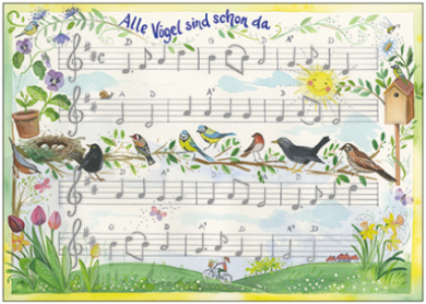 Alle Vögel sind schon da - Postkarte - Waldorf  Art.Nr.PKFR149