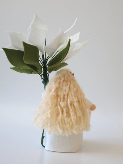 Weihnachtsstern weiß Blumenkind Detailaufnahme Gesicht, Art. WI17