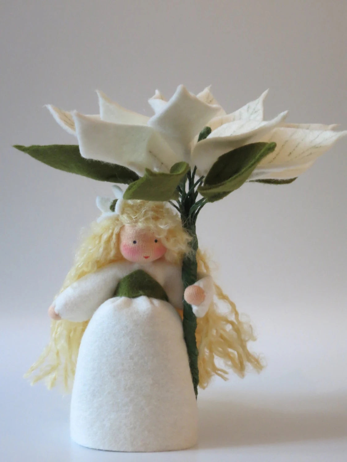 Weihnachtsstern weiß Blumenkind Rückansicht mit langem blondem Haar, Art. WI17