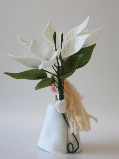 Weihnachtsstern weiß Blumenkind Seitenansicht mit grünem Kragen, Art. WI17