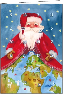 Adventskalenderkarte Frohe Weihnachten in 24 Sprachen - Art.Nr AK42