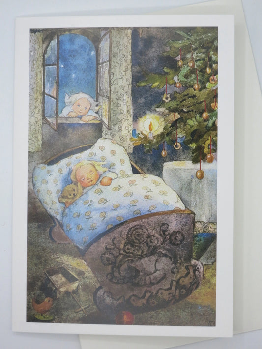 Weihnachten in der Wiege - Weihnachskarte mit Umschlag  Art.Nr.PKWei30