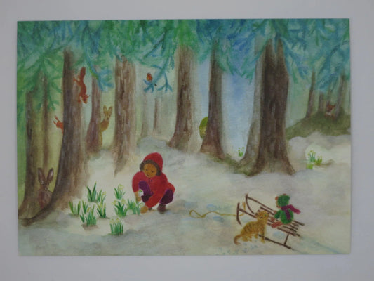 Schneeglöckchenzauber - Postkarte - Waldorf Art.Nr PKWI241